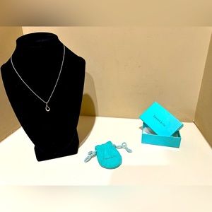 TIFFANY & Co. Elsa Peretti Open Teardrop Necklace Sterling Silver on 16" Chain